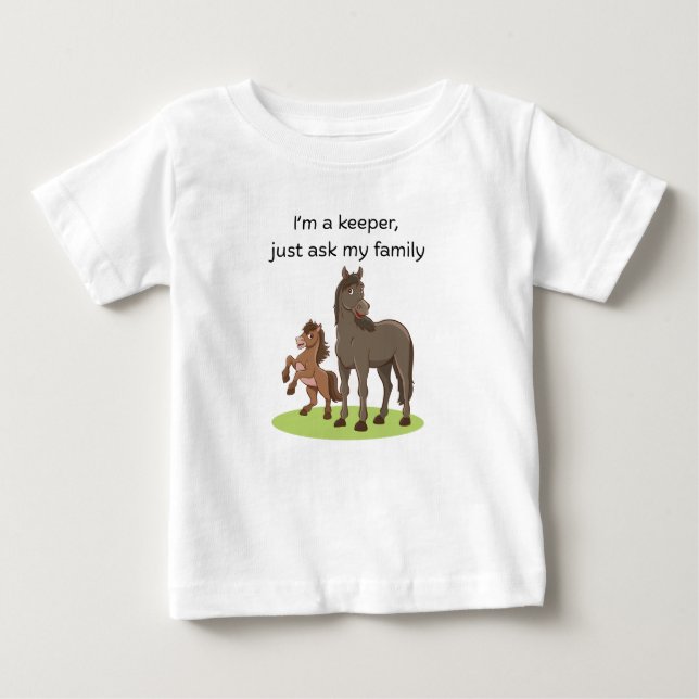 Ich bin Pfleger (Pferde) Baby T-shirt (Vorderseite)