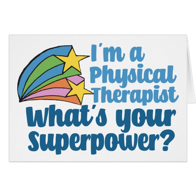 Ich bin Physikaltherapeutin Superhero PT Card (Vorderseite (Horizontal))
