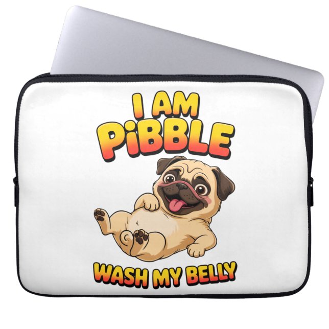 Ich bin Pibble, wasch meinen Bauch Laptopschutzhülle (Vorderseite)