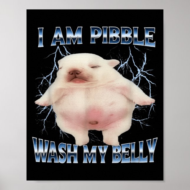 Ich bin Pibble, wasche meinen Bauch, lustiger Hund Poster (Vorne)