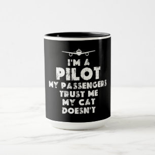 Ich bin Pilot Funny Katzenliebhaber Tasse