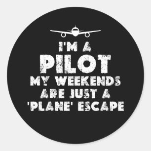 Ich bin Pilot Funny Runder Aufkleber