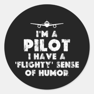 Ich bin Pilot Funny Runder Aufkleber