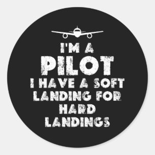 Ich bin Pilot Funny Runder Aufkleber