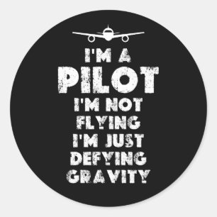 Ich bin Pilot Funny Runder Aufkleber