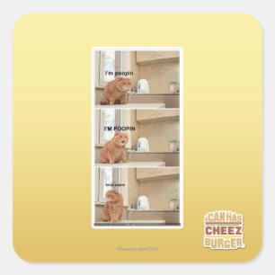 Ich bin Poopin! Quadratischer Aufkleber