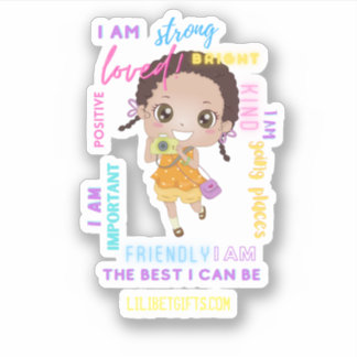 Ich BIN - Positive Black Brown Girl Affirmations Aufkleber