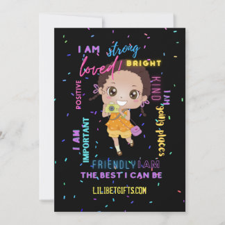 Ich BIN - Positive Black Brown Girl Affirmations Einladung