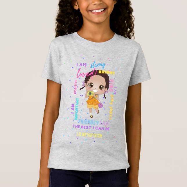 Ich BIN - Positive Black Brown Girl Affirmations T-Shirt (Vorderseite)