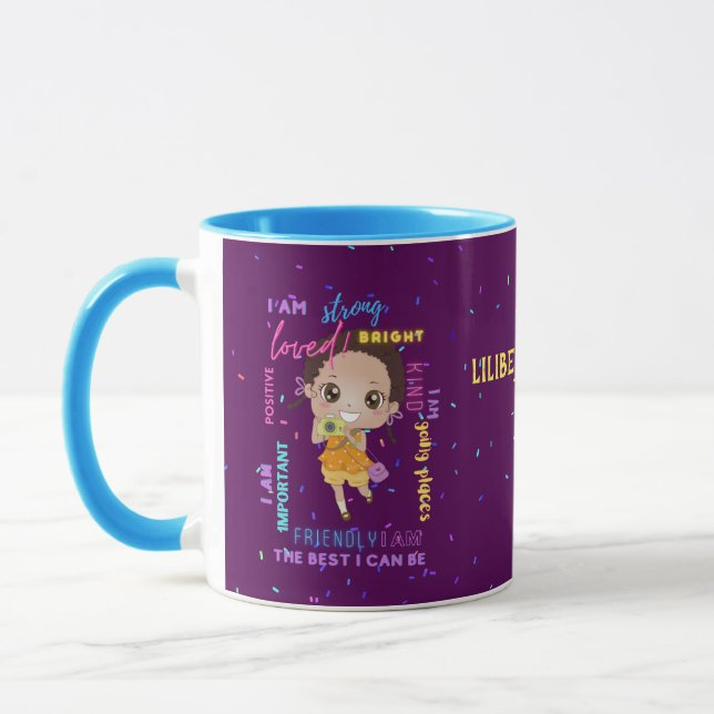 Ich BIN - Positive Black Brown Girl Affirmations Tasse (Links)