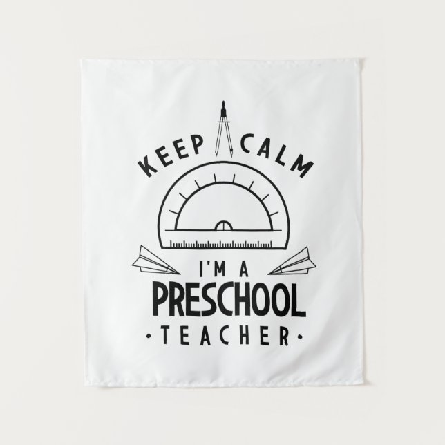 Ich bin Preschool-Lehrerin Wandteppich (Vorderseite)