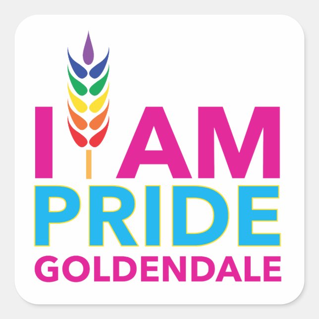 ICH BIN PRIDE Goldendale Square Stickers (Vorderseite)