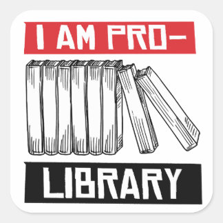 Ich bin Pro-Bibliothek Quadratischer Aufkleber