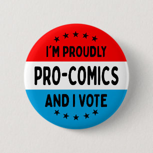 "Ich bin pro-Comics und ich wähle"-Button Button