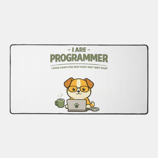 Ich bin Programmierer Beep Boop Lustige Arbeitsunt Schreibtischunterlage (Vorderseite)