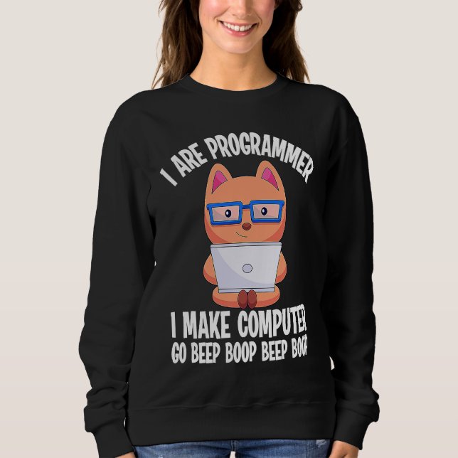 Ich bin Programmierer Cat Engineer Coder Software- Sweatshirt (Vorderseite)