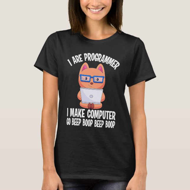 Ich bin Programmierer Cat Engineer Coder Software- T-Shirt (Vorderseite)