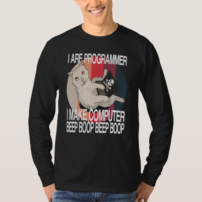 Ich bin Programmierer Computer Cat Software-Entwic T-Shirt (Vorderseite)