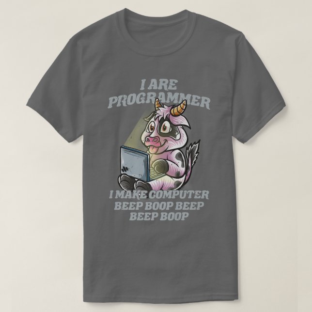 Ich bin Programmierer Cow Bauer Farm IT Nerd Softw T-Shirt (Design vorne)