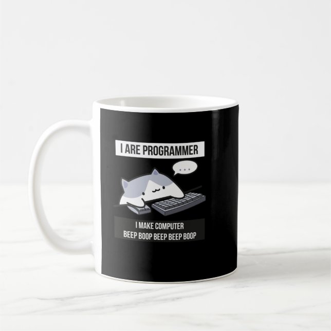 Ich bin Programmierer (Katzenprogrammierer) Kaffeetasse (Links)