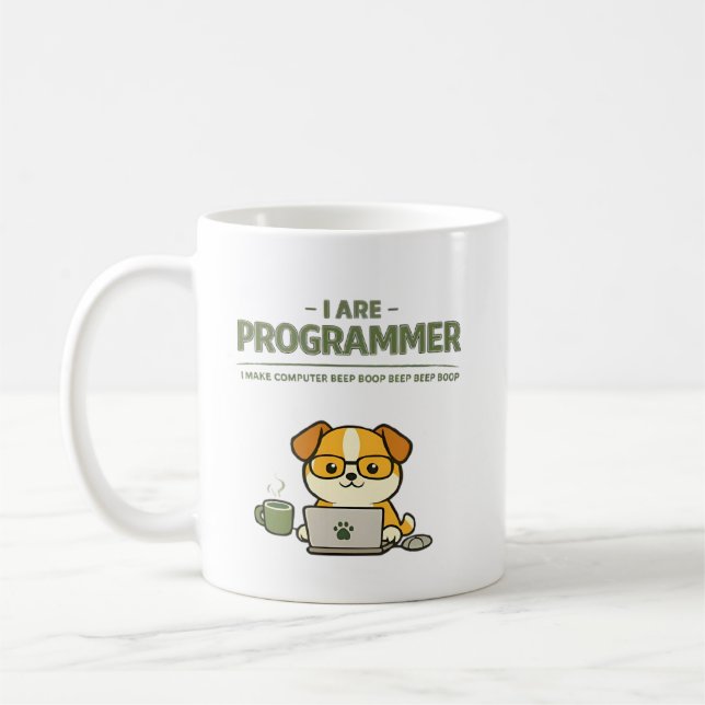 Ich bin Programmierer Piep Psst Lustig Kaffeetasse (Links)