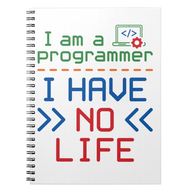 Ich bin Programmiererin und habe kein Leben Notizblock (Vorderseite)