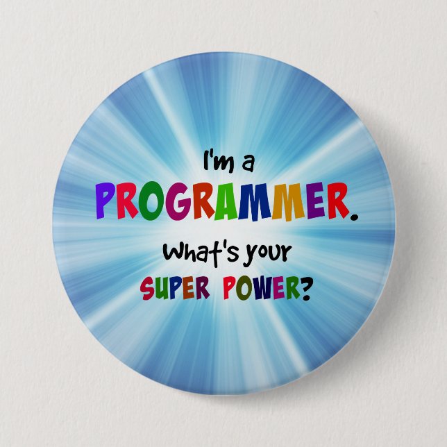 Ich bin Programmiererin. Was ist dein Super-Power? Button (Vorderseite)