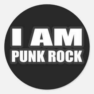 Ich BIN PUNK ROCK Typ Girl Punk Musik Runder Aufkleber