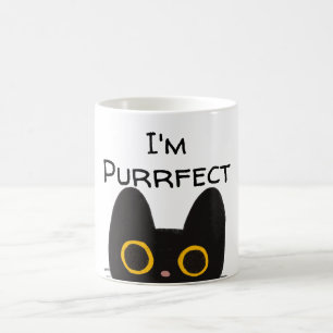 Ich bin Purrfect Süße Schwarze Katzen Tasse