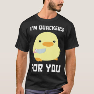 Ich bin Quackers für dich Ente mit Messer Meme T-Shirt