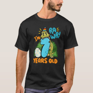 Ich bin Rawr 7 Jahre alt Tyrannosaurus Dinosaurier T-Shirt