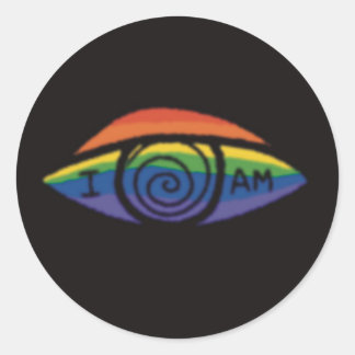ICH BIN Regenbogen Stolz Runder Aufkleber