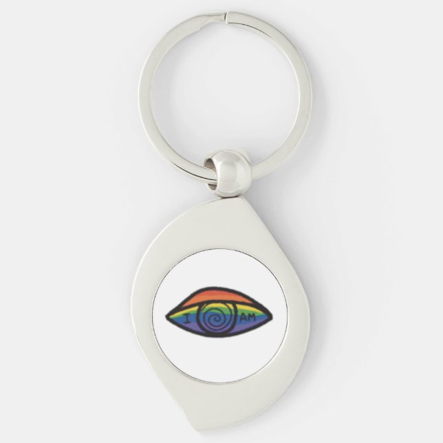ICH BIN Regenbogen-Stolz  Schlüsselanhänger (Vorderseite)