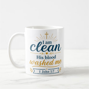 Ich bin rein, sein Blut hat mich gewaschen Bibelve Kaffeetasse