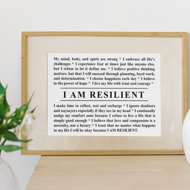Ich BIN RESILIENT Poster, um dich Inspirieren und  Poster (Von Creator hochgeladen)