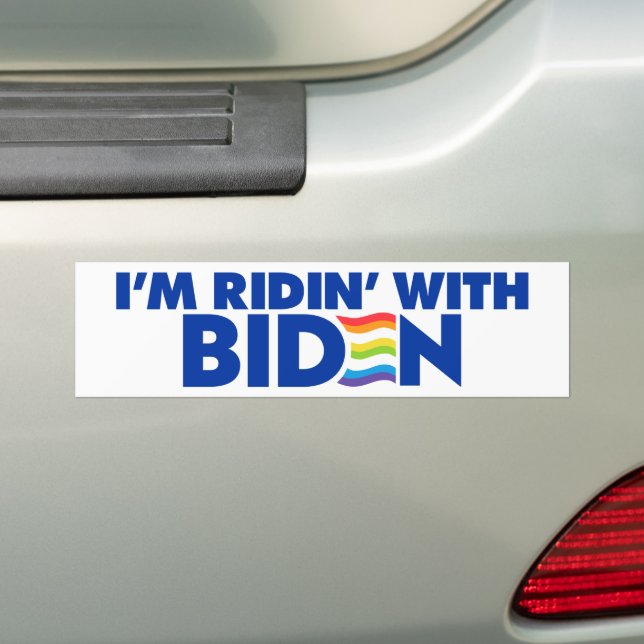 Ich bin Ridin' mit Biden 2024 LGBTQ Autoaufkleber (Auf Auto)
