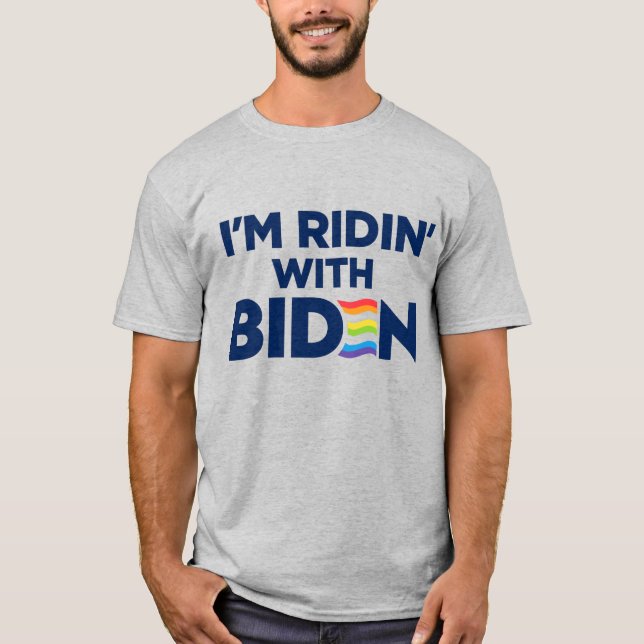 Ich bin Ridin mit Biden 2024 LGBTQ T-Shirt (Vorderseite)