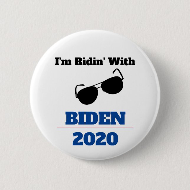 Ich bin Ridin' mit Biden im Jahr 2020 Button (Vorderseite)