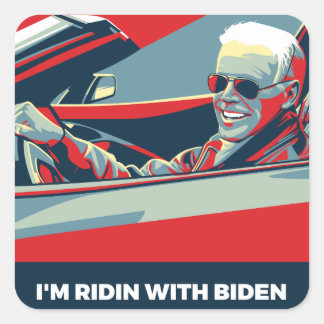 ICH BIN RIDIN MIT BIDEN QUADRATISCHER AUFKLEBER
