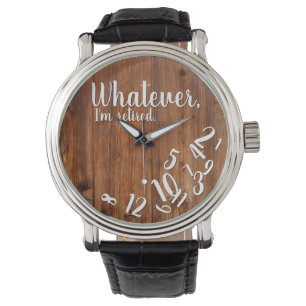 Ich bin Rustikal-Holz-Funny-Ruhestand Braun Armbanduhr
