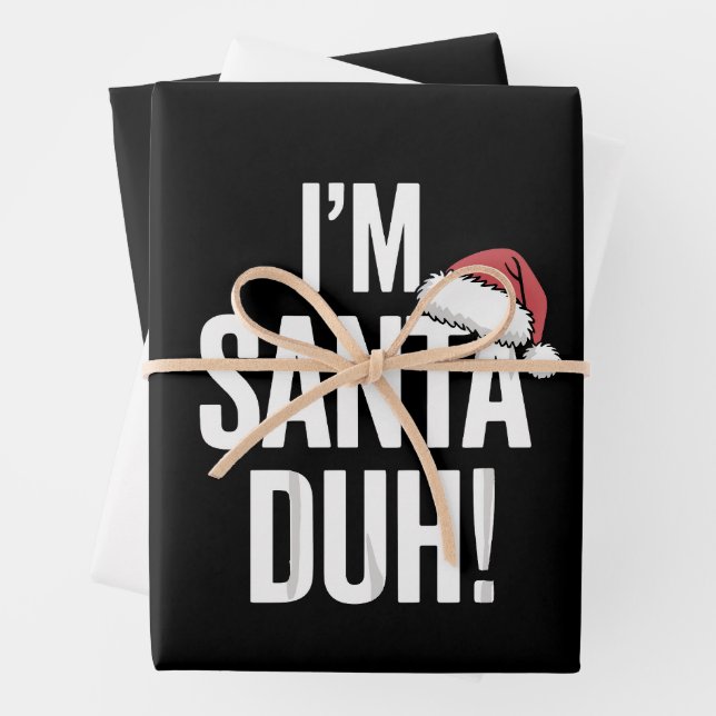 Ich bin Santa Duh Lustige Weihnachtsgeschenkidee Geschenkpapier Set (Beispiel)