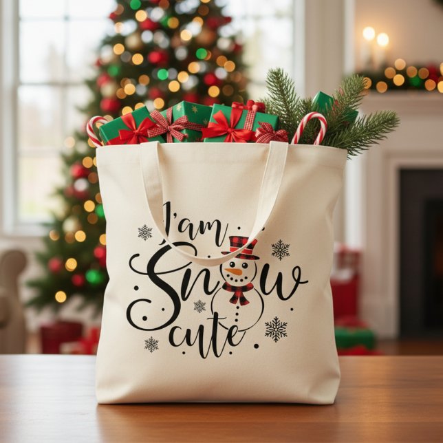Ich bin Schnee Niedlich Niedlicher Winterschnee Tragetasche (I am Snow Cute Cute Winter Snowman Tote Bag)