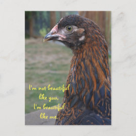 Ich bin schön... Cochin Chicken Postcard Postkarte