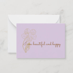 Ich bin schön und glücklich Positive Affirmation Mitteilungskarte