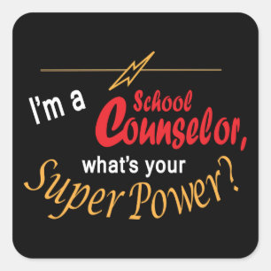 Ich bin Schulberater, was ist dein Super-Power? Quadratischer Aufkleber