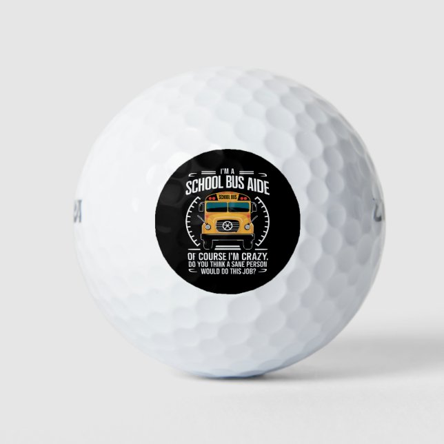 Ich bin Schulbusfahrerin, die zur Schule zurückfli Golfball (Vorderseite)