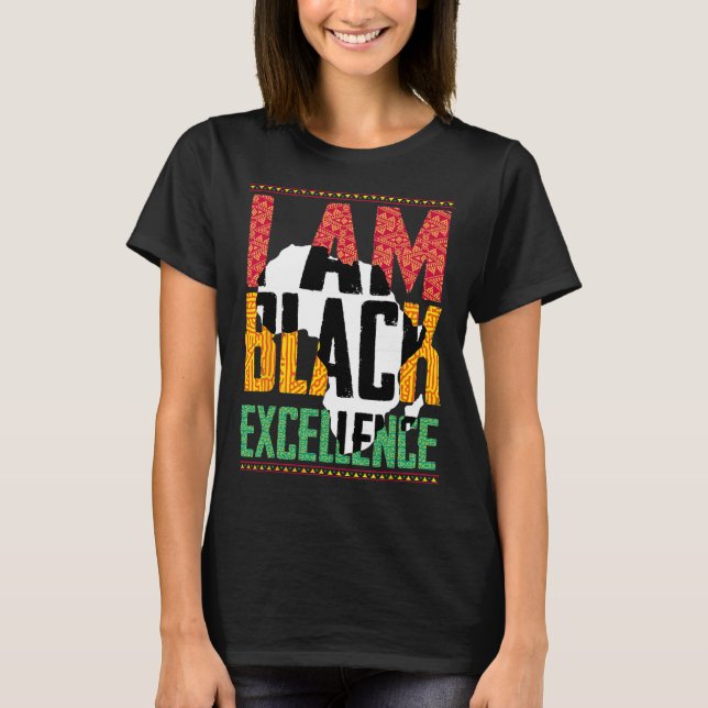 Ich bin schwarze Exzellenz nach Pride Juneteenth T-Shirt (Vorderseite)