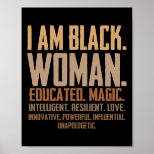 Ich bin schwarze Frau ausgebildet Magic Junenth Bl Poster