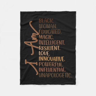 Ich bin schwarze Frau ausgebildet Melanin Black Hi Fleecedecke