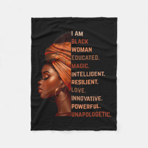 Ich bin schwarze Frau gebildet Magie Intelligent M Fleecedecke